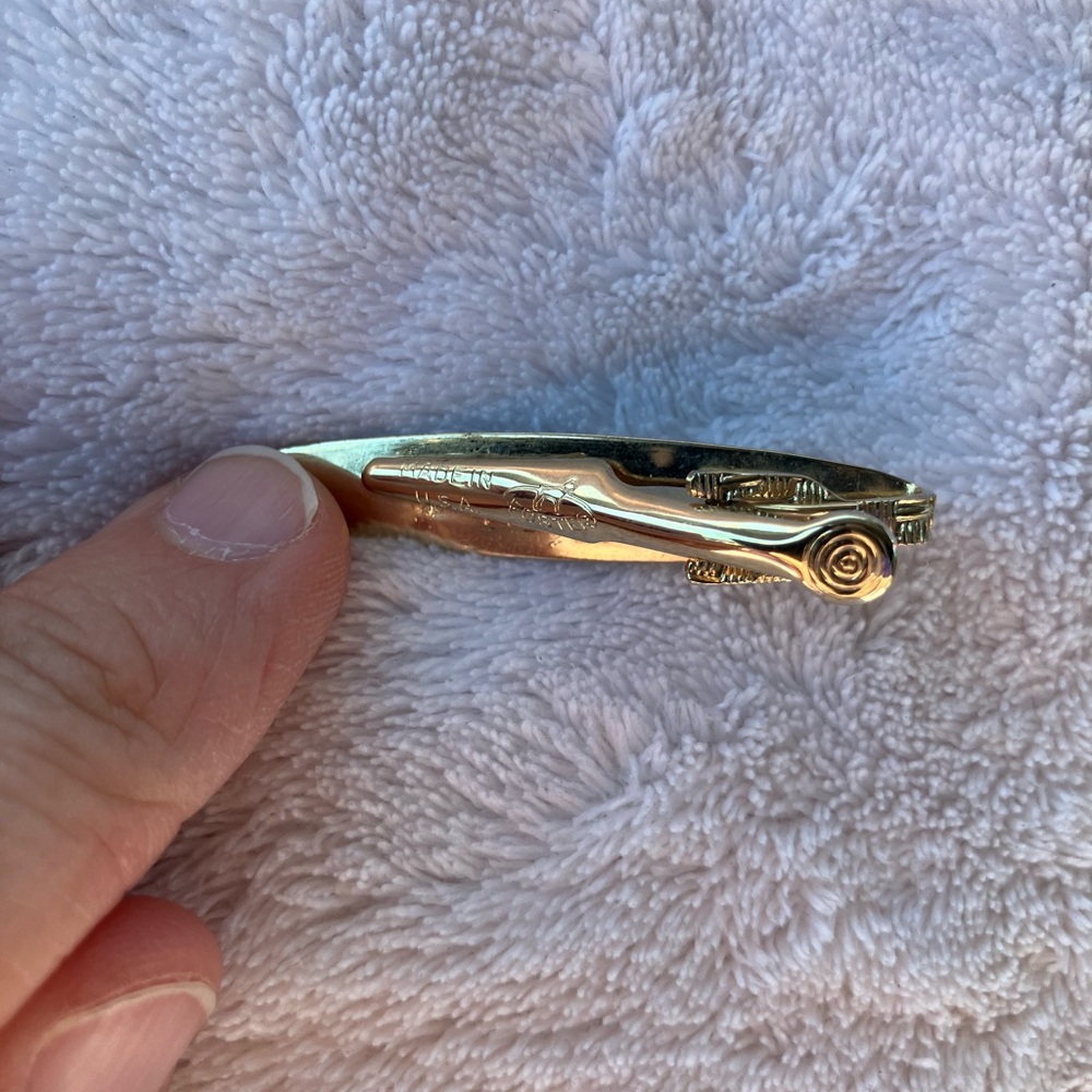 Vintage Foster Men's Black and Gold Woven Pattern Cufflink and Tie Clip Set - Picture 6 of 15